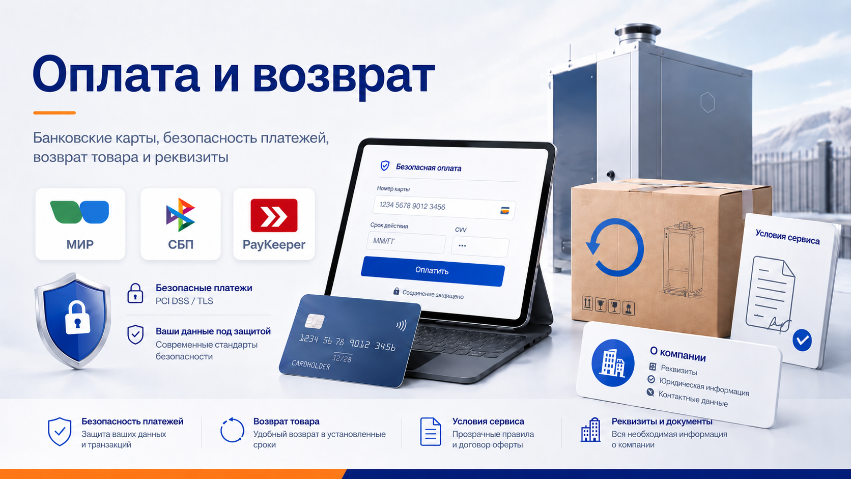 Оплата и возврат товаров GAZSTROYPROM через PayKeeper, МИР и СБП